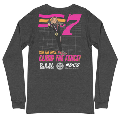 Dakota Warhurst Climb the Fence Long Sleeve T Shirt- Dark Gray Heather